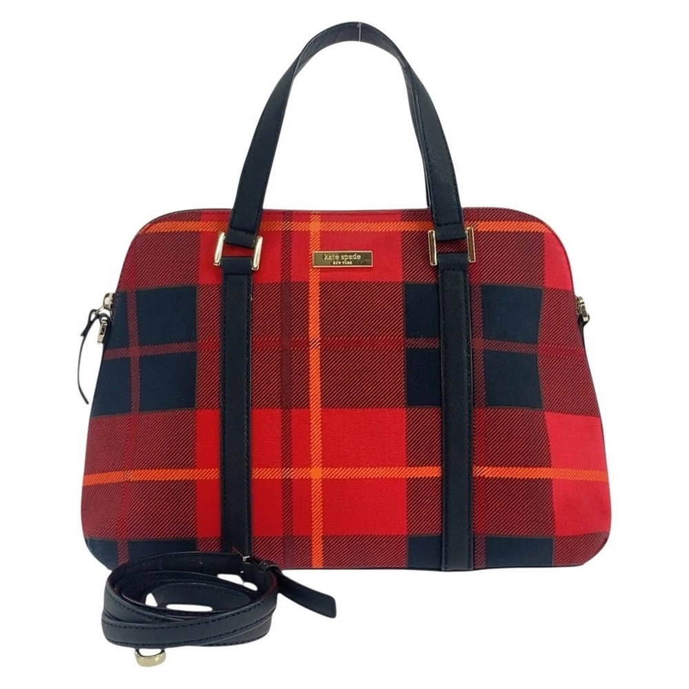 ‼️RARE NWOT Kate Spade Plaid Canvas/Leather Crossbody Purse